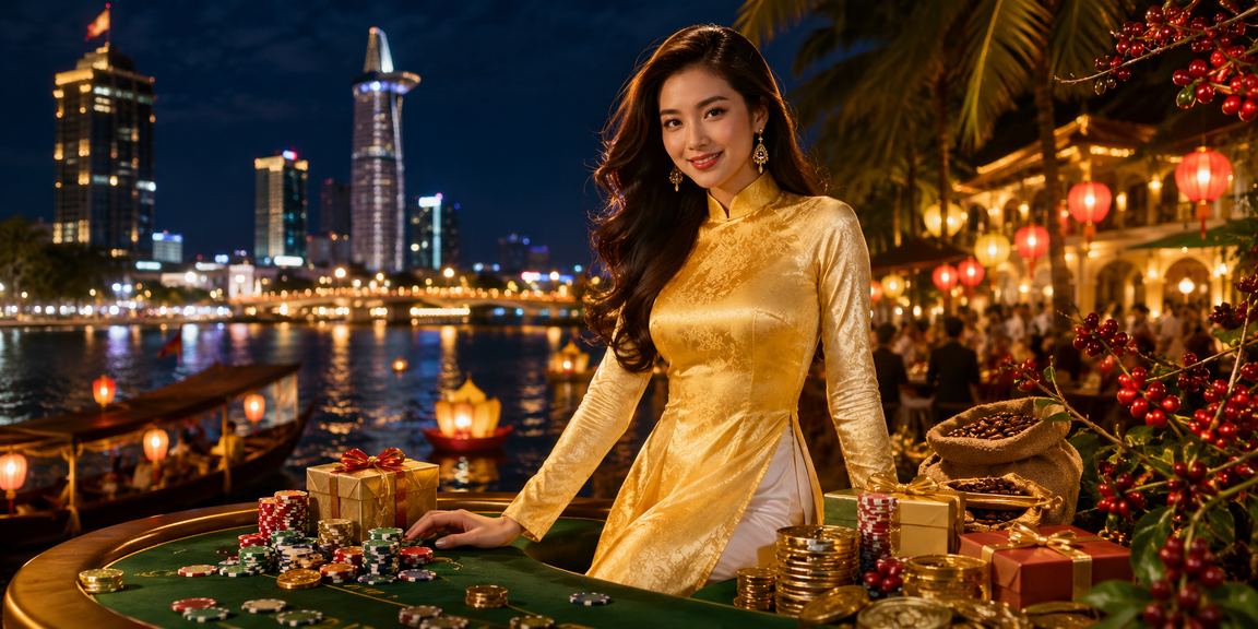Người chơi miền Nam nhận khuyến mãi đăng ký với trang phục truyền thống